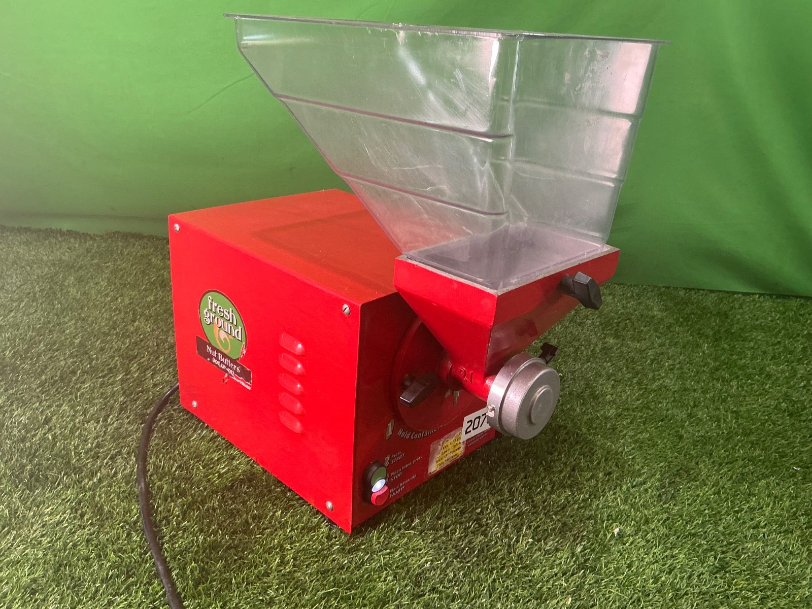 Olde Tyme Hampton Farms PN2 Nut Butter Grinder (Red) w/ Hopper  2104 1F