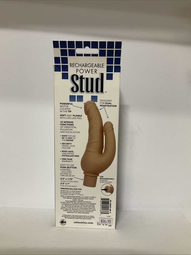 Stud Rechargeable Dildo Over & Under Beige
