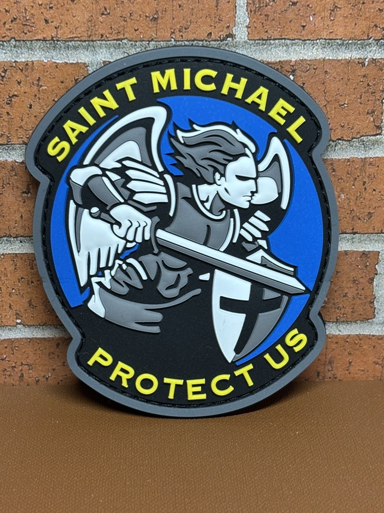 PVC Tactical Morale Patch - Saint Michael Patch - Hook Backed Military Gun Patch