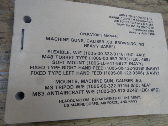 Operator's Manual Browning M2 Caliber .50 (Technical Manual)