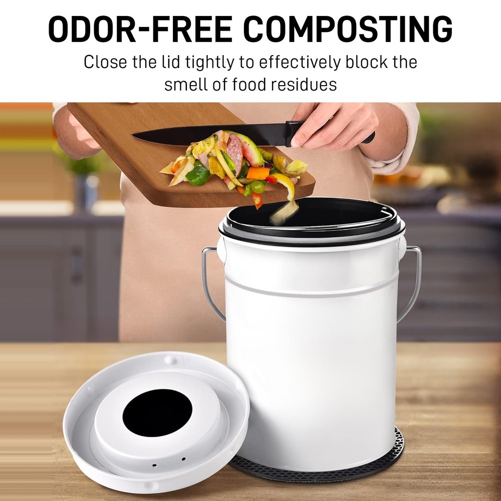 Charcoal Filter Replacements Kitchen Compost Bin Round 6.7" 0.4" Thick 10 Pack