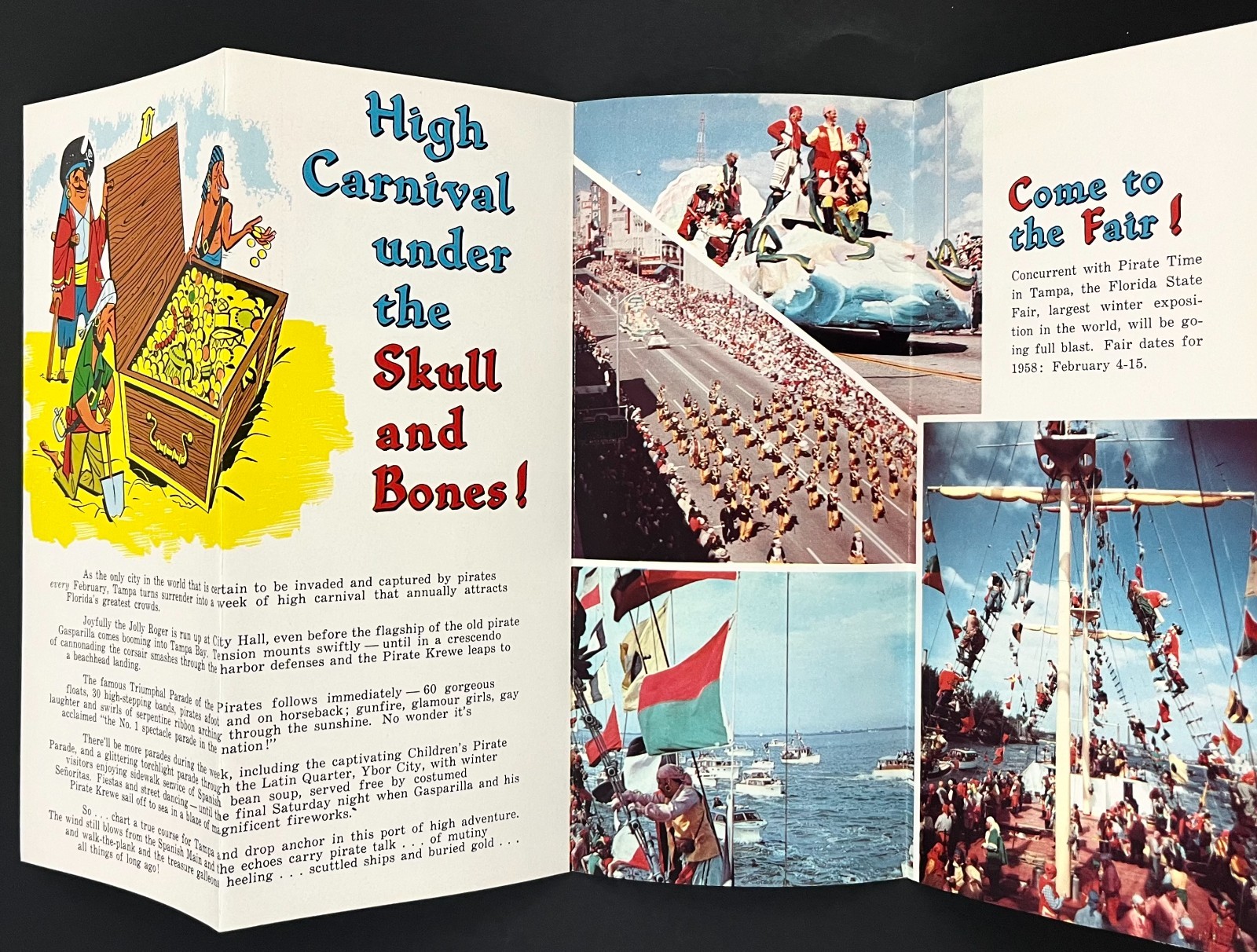 1958 Tampa Florida Gasparilla Pirate Festival Guides Vintage Travel Brochure Lot