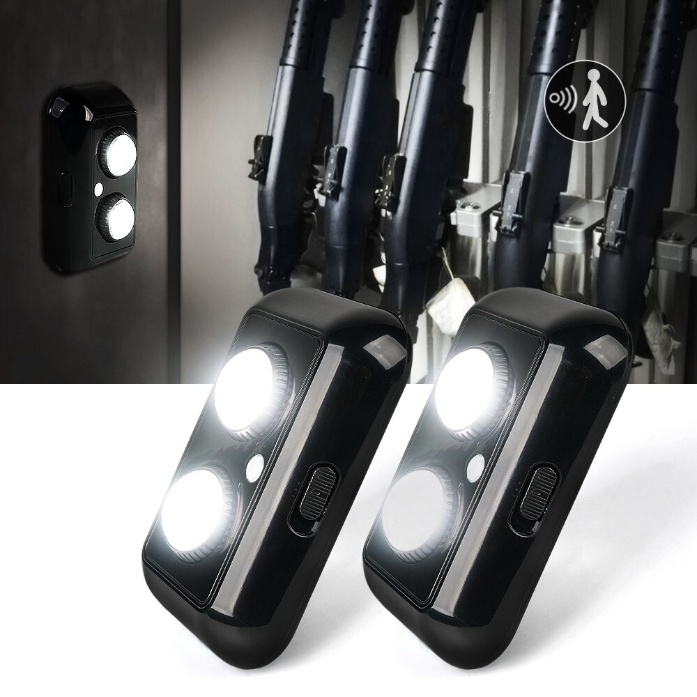 2Pcs Gun Safe Light with PIR Motion Sensor Light Activation Cabinet Light Pods