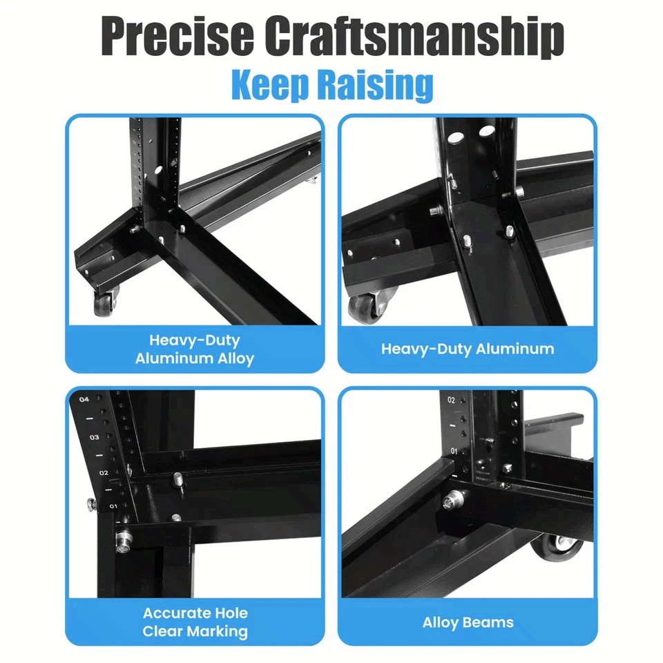 42U Movable 19inch 2 Post Open Frame Heavy Duty IT Network Data Server Rack