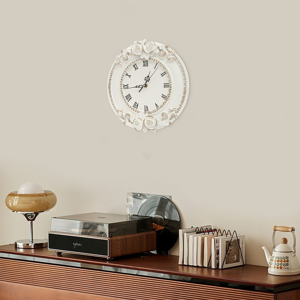 Wall Clock, White Large Wall Clock, Round Home Decoration Clock