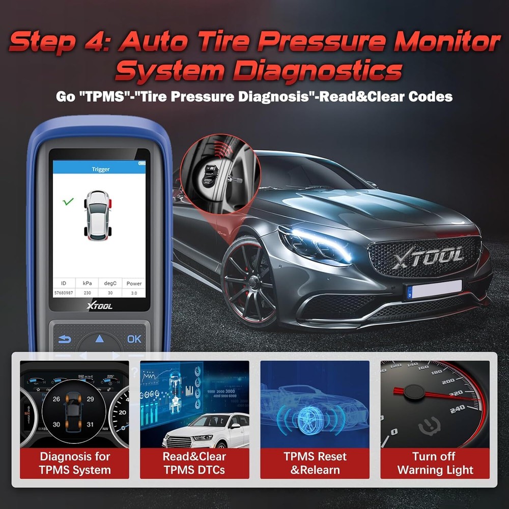 2024 XTOOL TP150 TPMS Programming Tool Tire Sensor Relearn Reset Actived Scanner
