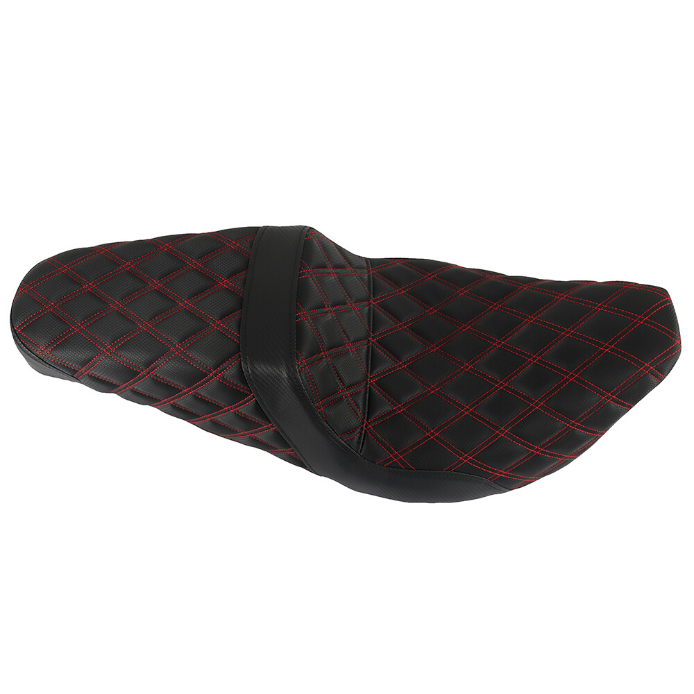 Red Lattice Stitch Step-Up Seat For Touring Road King Electra Street Glide 08+