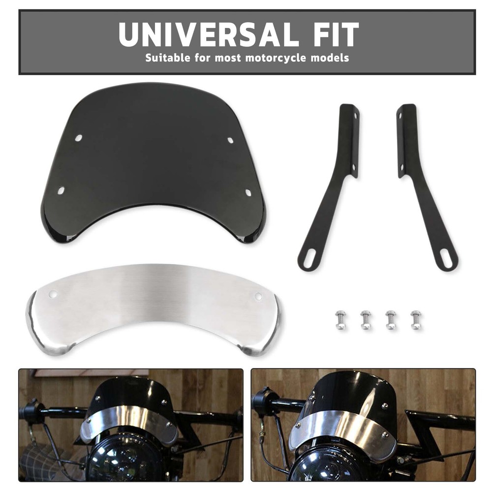 Motorcycle Windshield Windscreen Adjustable Wind Deflector For Super73 E-Bike US