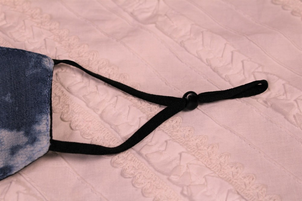Bleached Denim Face Mask Comfortable Cotton with Adjustable Ear Loops