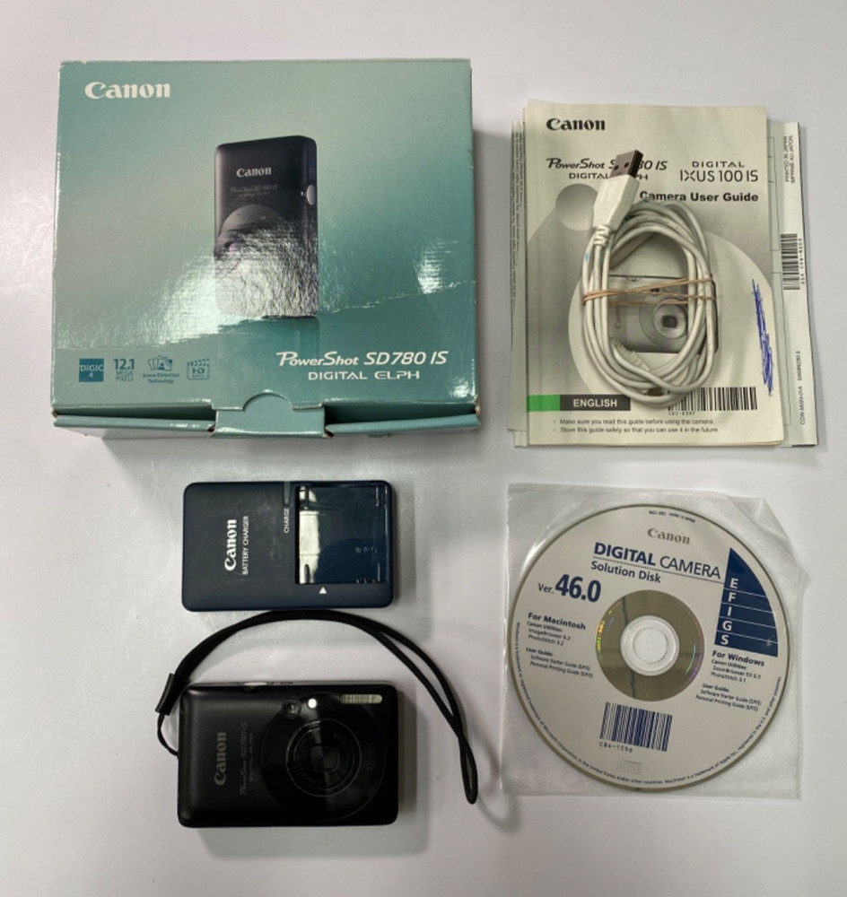 Canon PowerShot Digital ELPH SD780 IS 12.1 MP Compact Camera Bundle *WORKING