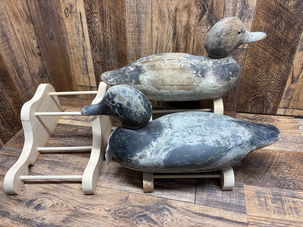 2 -Duck Decoy/Double Stands/ With Knots/ Pine. Group 12#