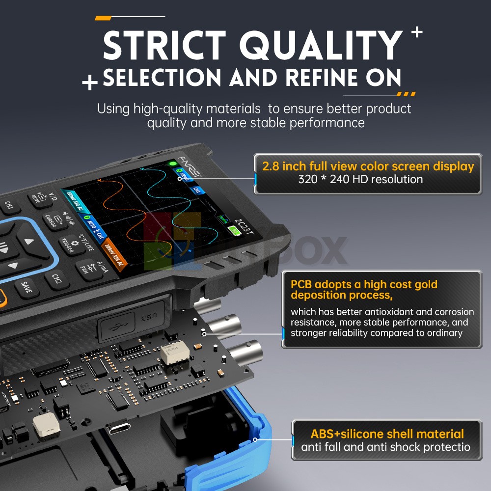 FNIRSI 2C23T Handheld Digital Oscilloscope /Multimeter Function Signal Generator
