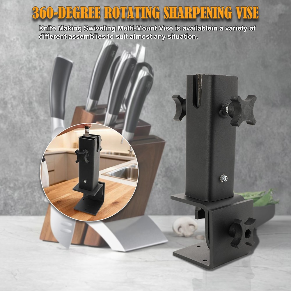 Swiveling Multi-Mount Work Bench Vise For Knife Making Work With 360° Rotation
