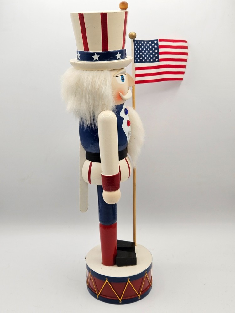 Vintage Decorative Nutcracker Red White & Blue Uncle Sam Patriotic Nutcracker