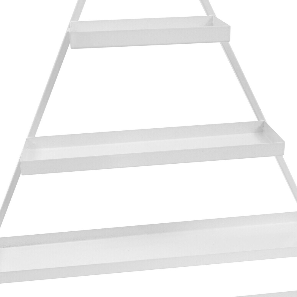 5-Tier Wall-Mounted Triangle Nail Polish Display Rack Set - White