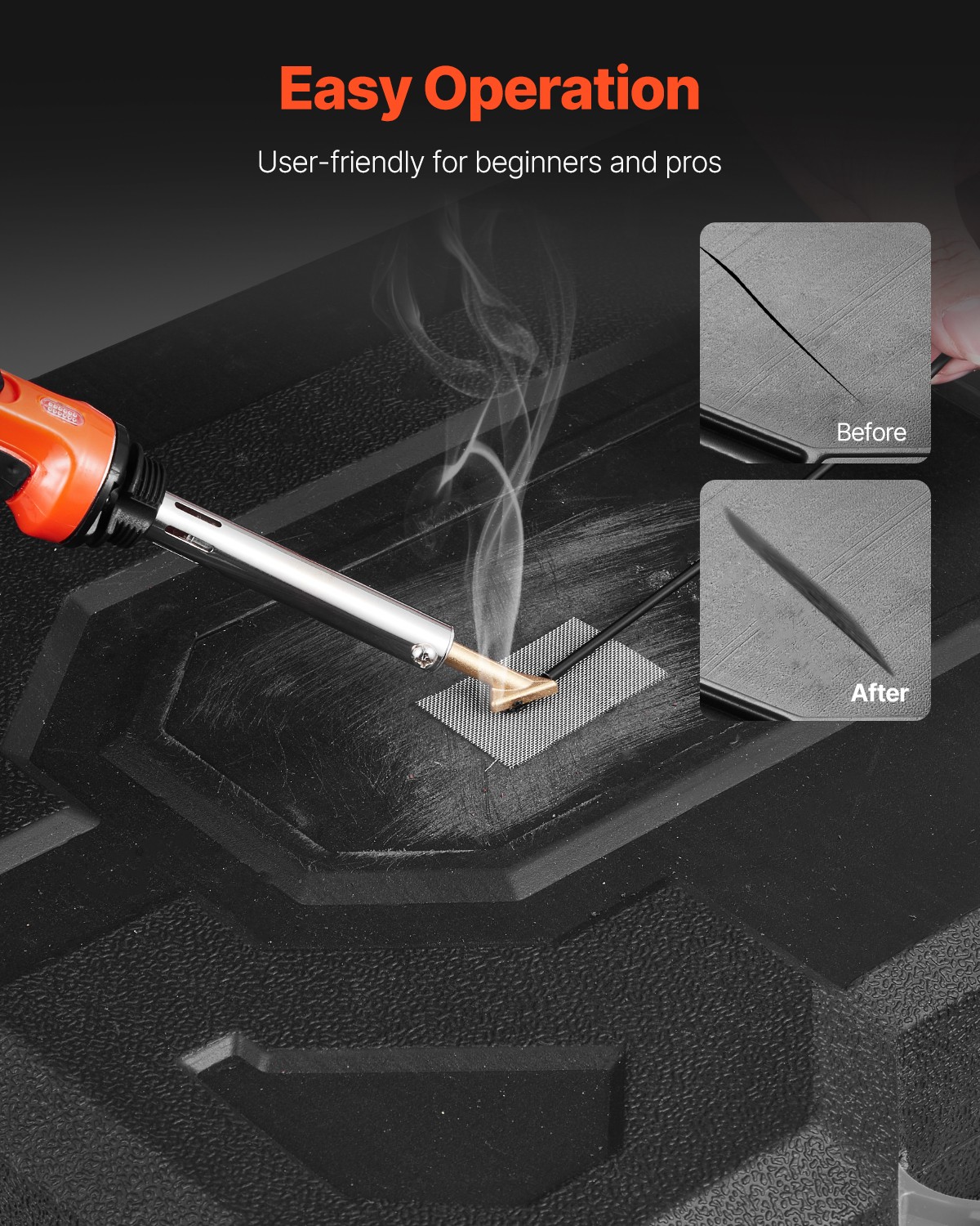 VEVOR Plastic Welder Kit 60W/100W Plastic Welding Kit with 3 Tips & 20 Rods