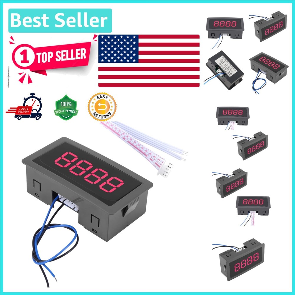 Multi-Color LED Digital Counter with 4-Digit Display and Anti-Interference