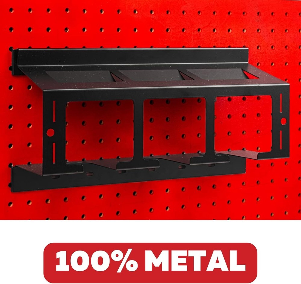 Heavy Duty Drill Holder Pegboard Storage 3 Drill Capacity Hooks Set