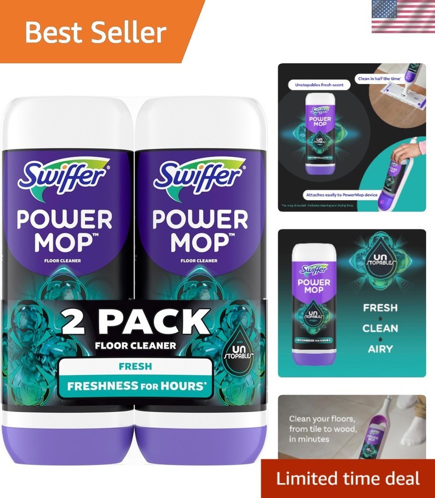 Swiffer Power Mop Refill Solution -All Purpose Multi-Surface Floor Cleaner