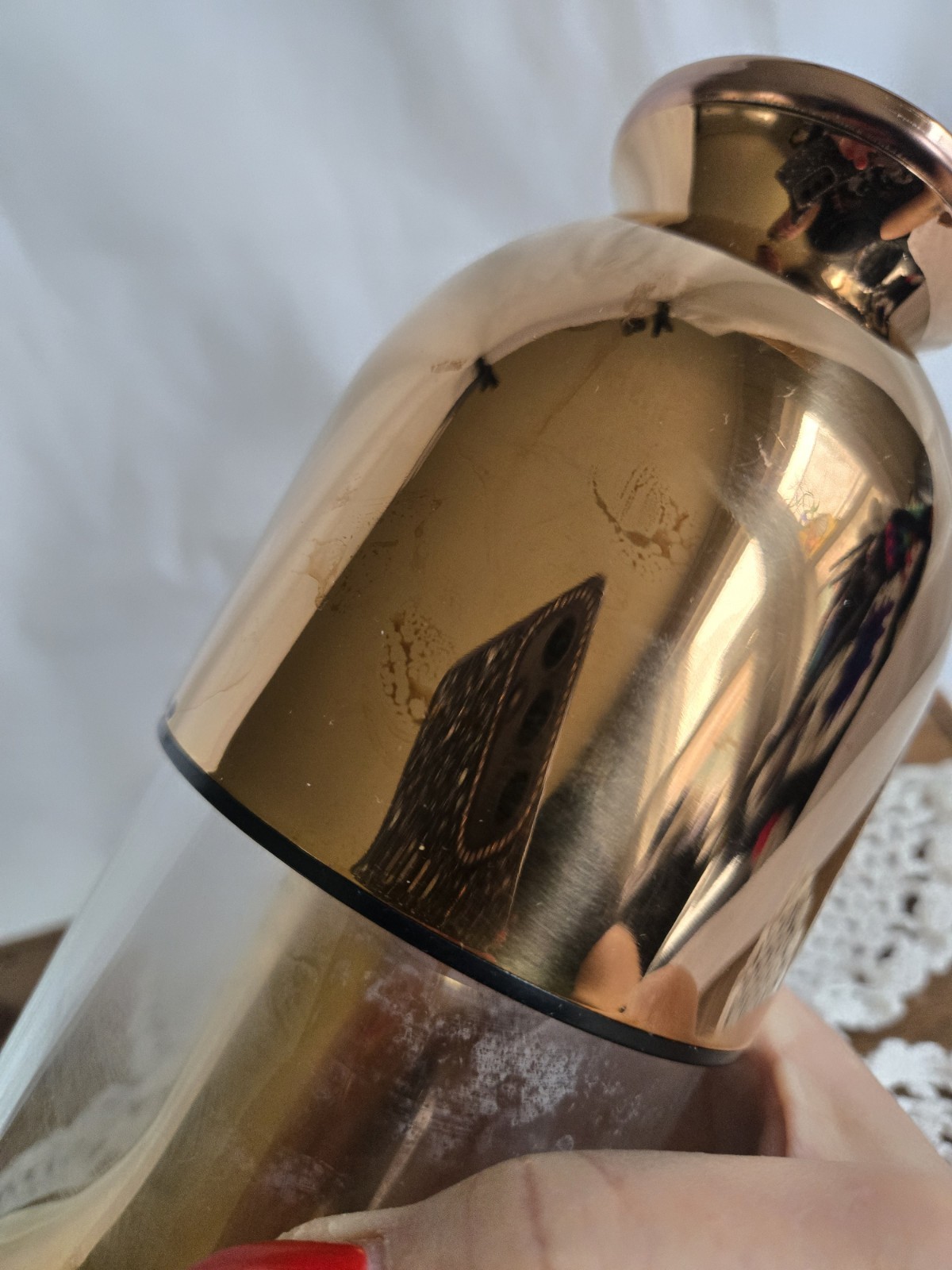 ETO Wine Decanter Copper Mirror Finish 13.8 Inches Tall Airtight