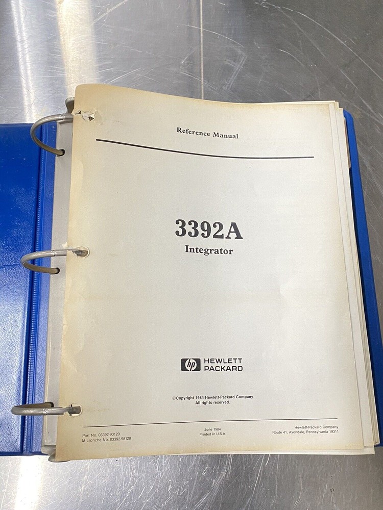 Hewlett Packard HP 3396A Integrator - Users Guide / Manual / Instructions