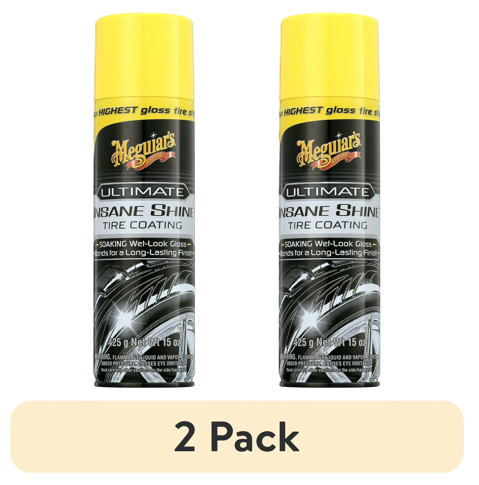 2pk Meguiar's G190315 Ultimate Insane Tire Coating for Car & Auto Detailing 15oz