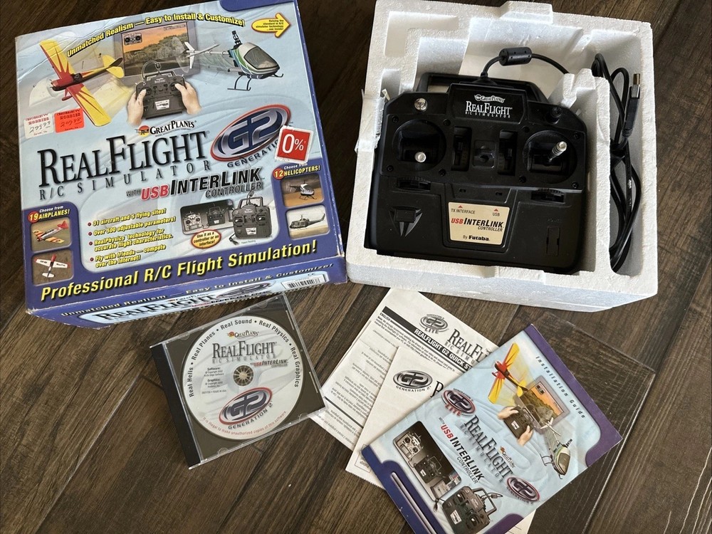 Great Planes Real Flight R/C Simulator Futaba Interlink Plus USB Controller