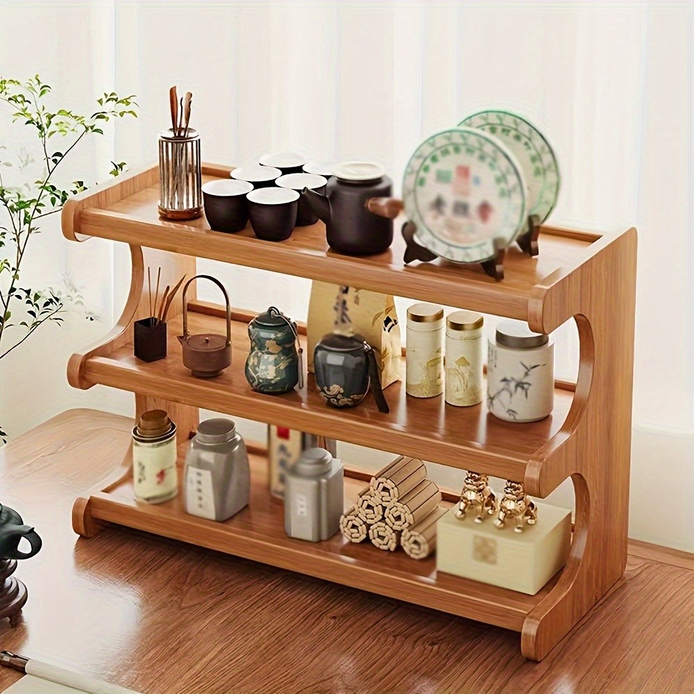3-tier Bamboo Spice Rack Organizer And Seasoning Jar Excellent Tiered Wooden