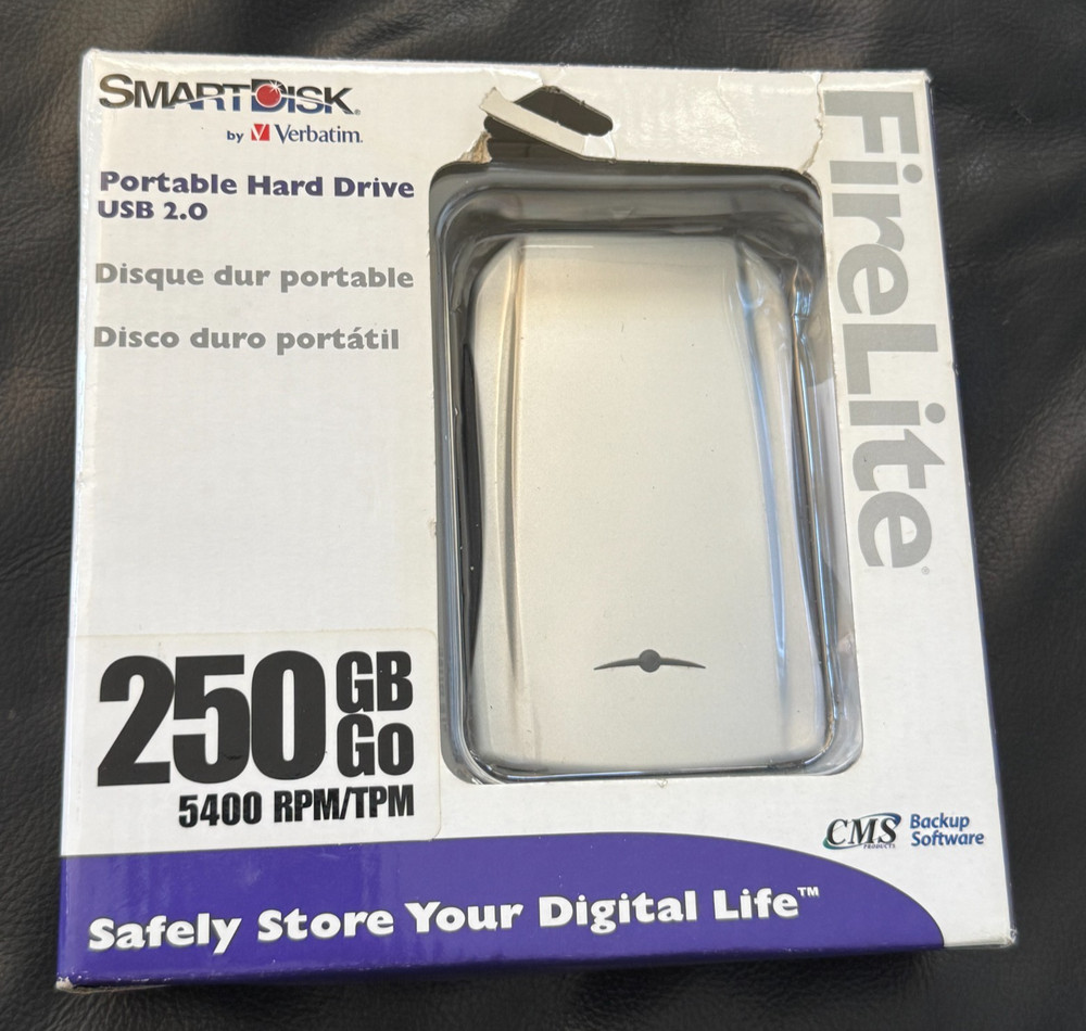 SMARTDISK FIRELITE HARD DRIVE USBFLB250 USB 2.0 EXTERNAL GRAY CABLE INSTRUCTIONS
