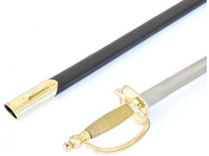 Medieval Warrior 1840 United States Army NCO Sword w/Leather-Wrapped Scabbard