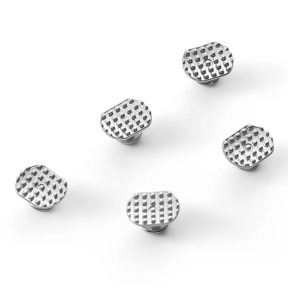 Dental Orthodontic MIM Metal Bondable Lingual Button Monoblock Rectangular Base
