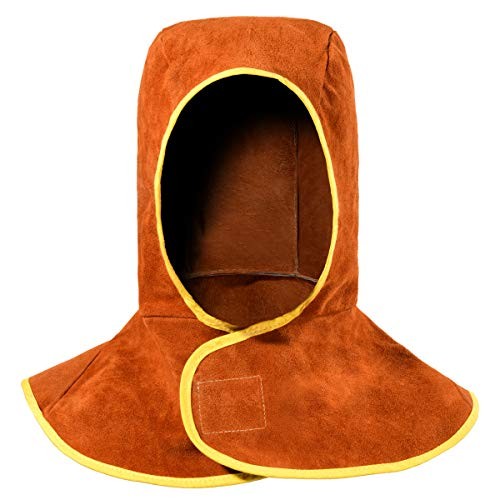 Welding Hood Leather - Cowhide Split Leather Welding Caps Protector with Neck