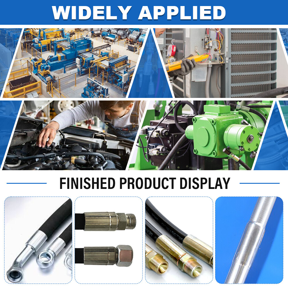 Pipe Crimper Machine Manual Hydraulic Hose Crimping with 8 Dies Sets Portable