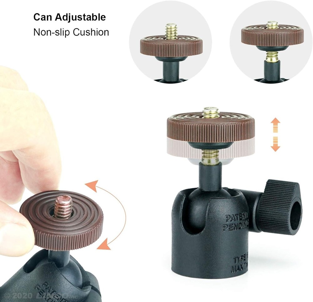 LINCO 2Pack Tripod Mount Holder 1/4" Thread Adapter For iPad iPhone 4.7-13in