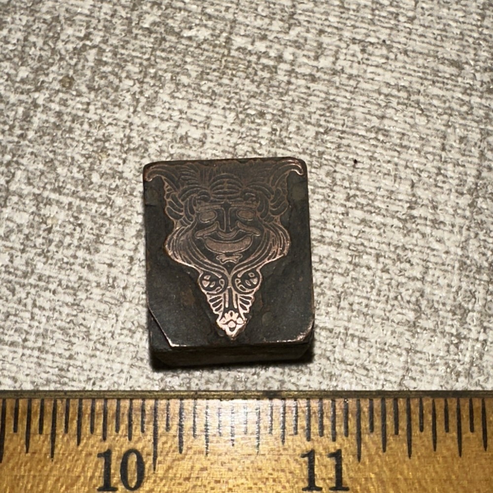 Printing Block ( Indian Face Tribal ) Nice Image! Copper