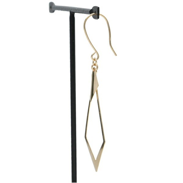 K10 Gold Drop Dangle Hook Earrings (Pair)