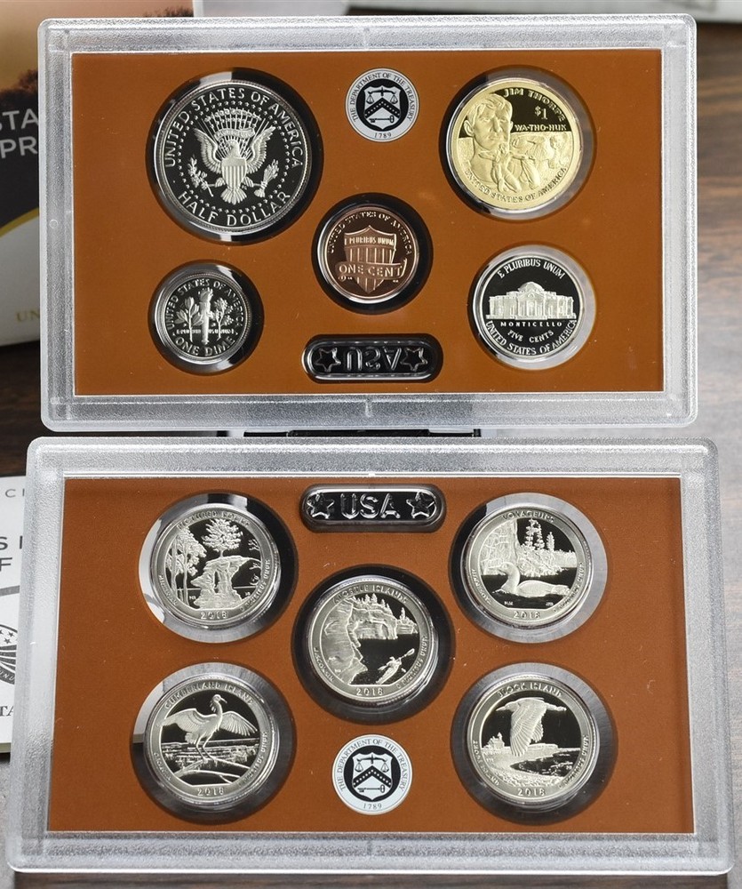 2018-S U.S. Mint Clad 10 Coin Proof Set With Box & COA - Nice Sets!