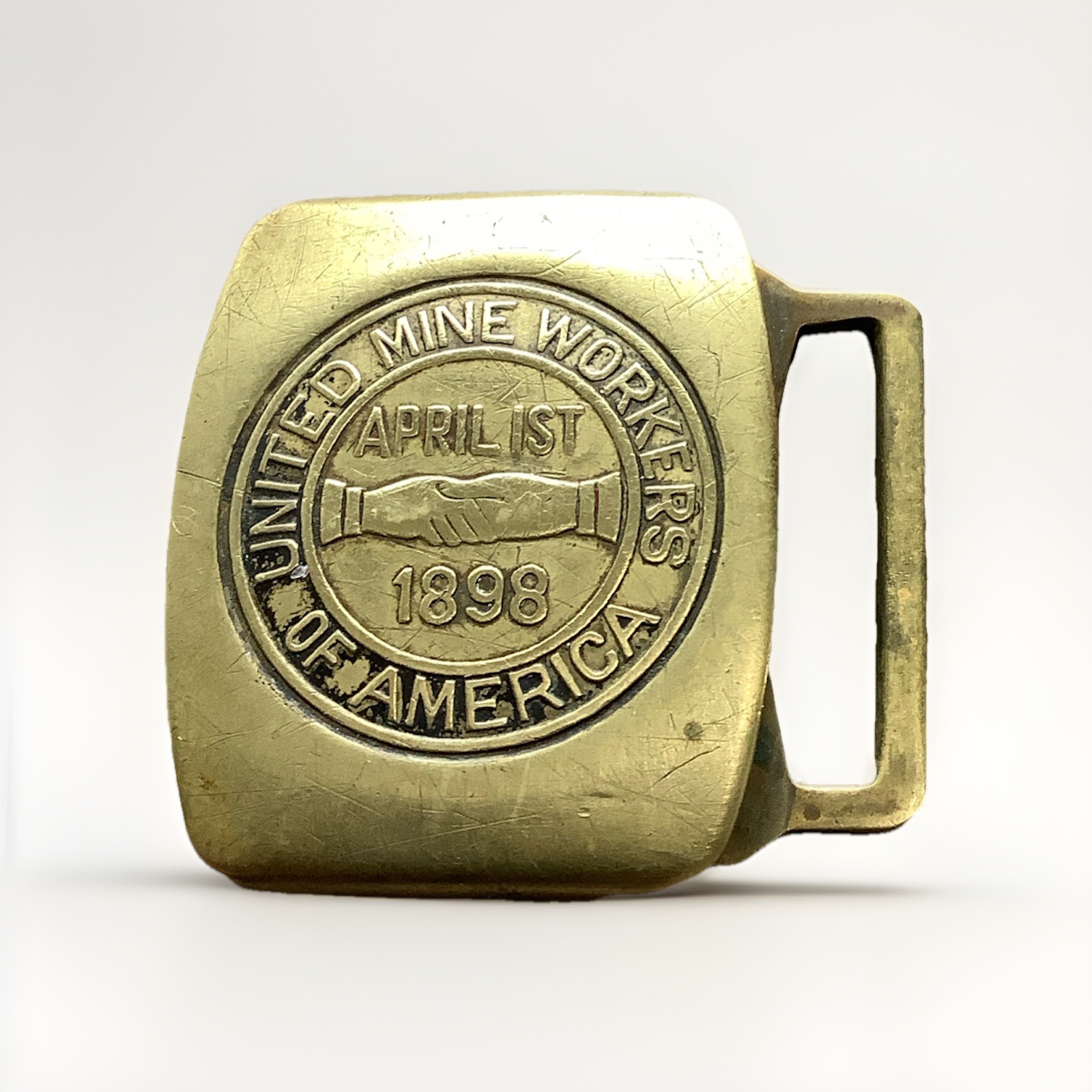 United Mine Workers of America belt buckle - uniform Piece 1898 Aprilist Mining