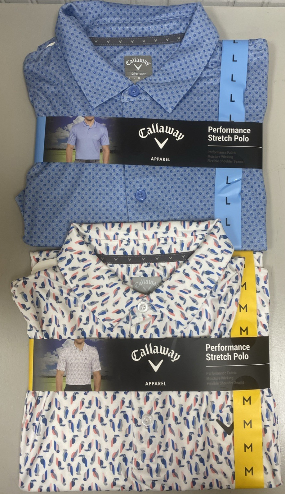 CALLAWAY Men's Performance Stretch Polo Assorted Sizes & Patterns NWT