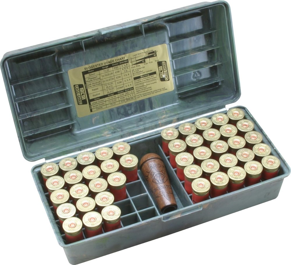 Stackable 50 Round Shotshell Case in Wild Camo – Ideal for Ammo Organization
