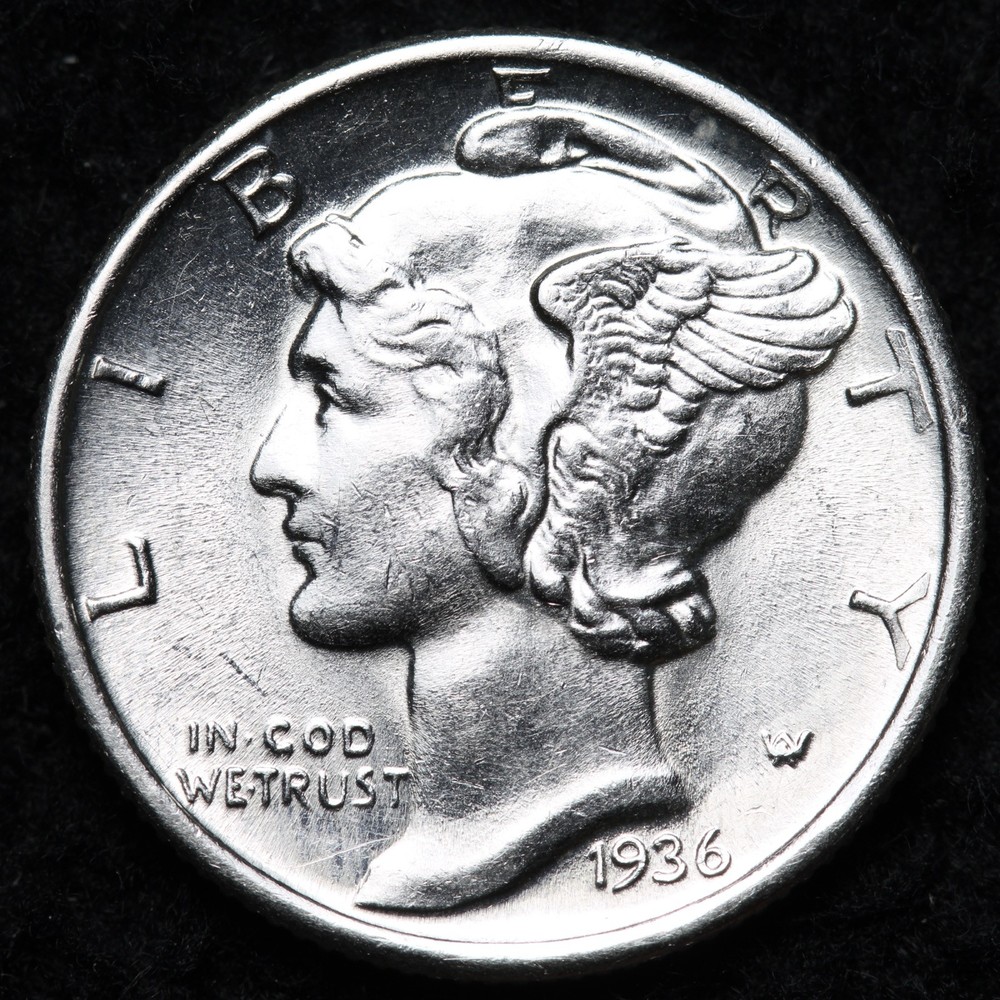 1936 Mercury Silver Dime BU *UNCIRCULATED* MS E176 WIH
