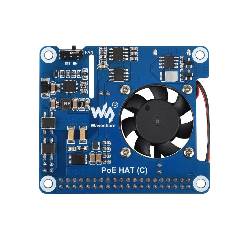 Waveshare Power over Ethernet HAT C for Raspberry Pi 3B+/4B 802.3af/at-compliant