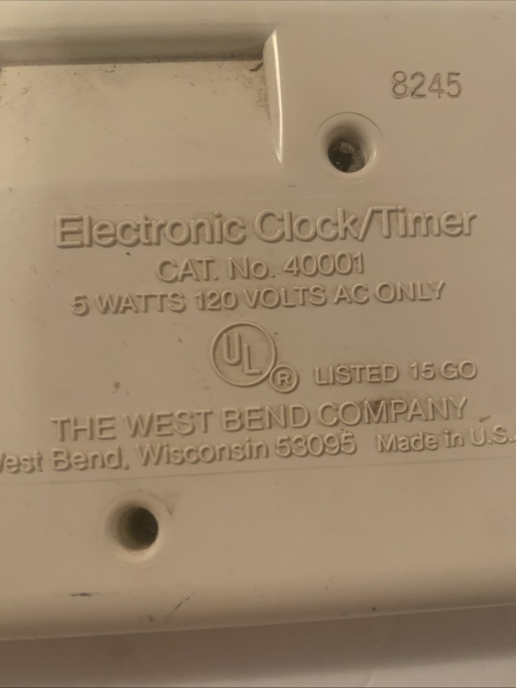 West Bend Model 40001 Triple Timer Plus (Clock/Timer) TESTED Vintage Retro