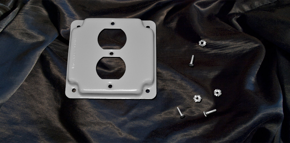 4" Square industrial surface Cover - 2 Decora/GFCI