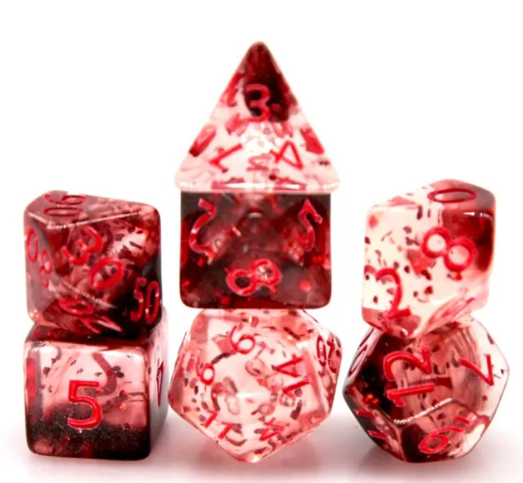 Volcanic Embers DnD Dice Set 7-Die Polyhedral RPG Dice