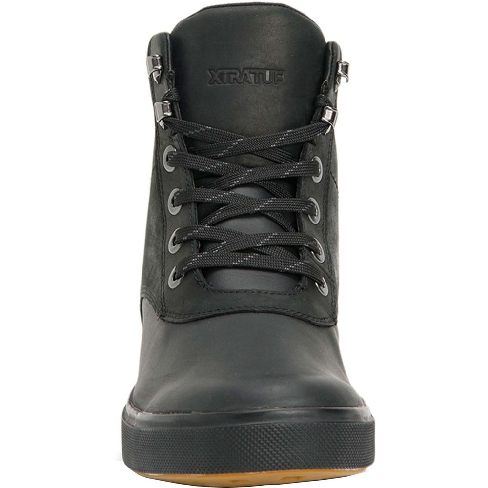 XTRATUF BLACK LEATHER ANKLE DECK