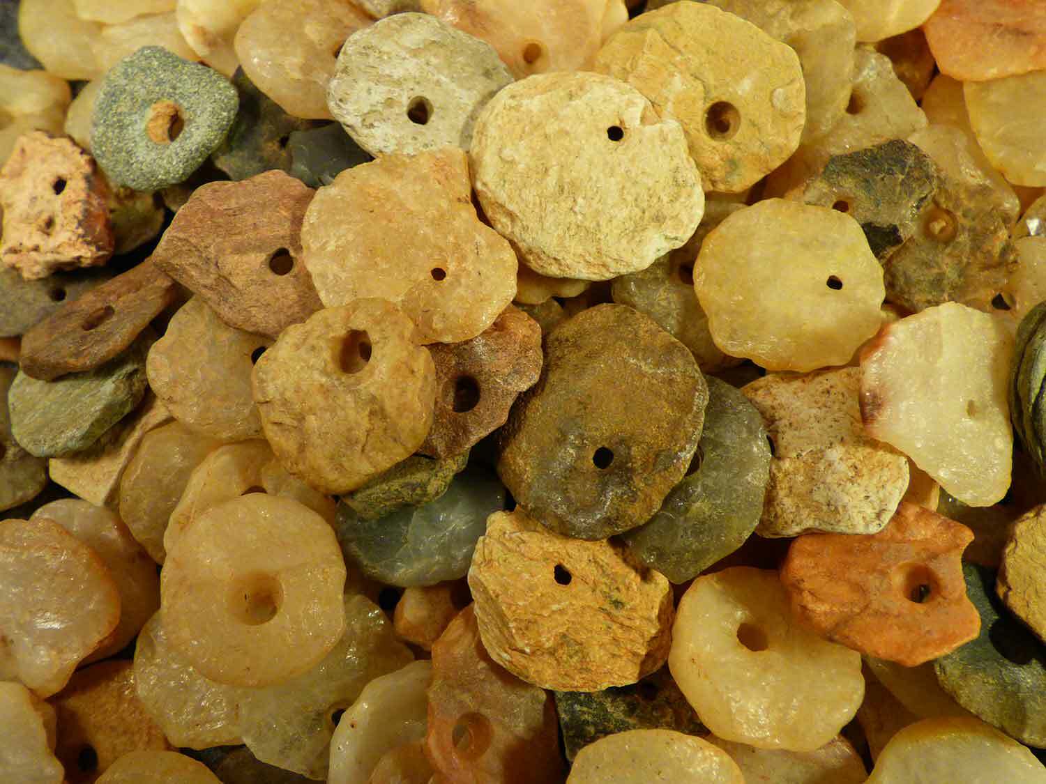 (10) Pre-1600 Cherokee Indian Drilled Stone Trade Beads Found Judaculla Rock NC