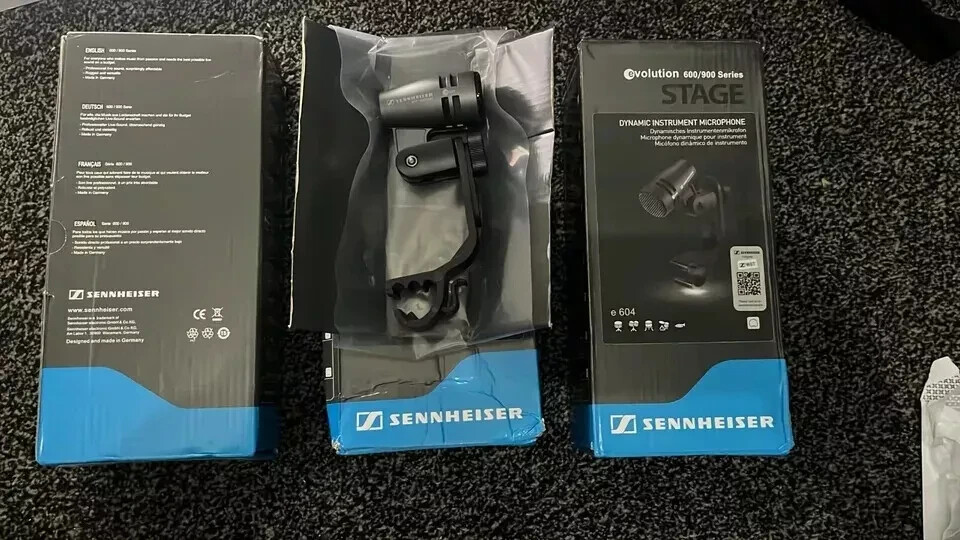 Sennheiser E604 Tom Snare Dynamic Cardioid Instrument Microphone 3 PACK