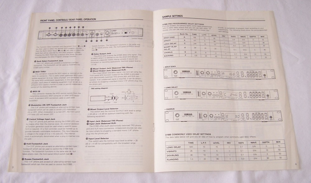 Yamaha D1500 Operating Manual (original)