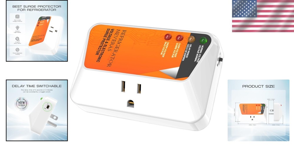 Adjustable Delay Voltage Surge Protector for Refrigerators & High-Power Devices